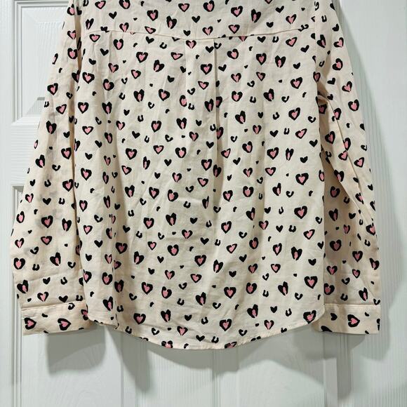 Zara Girls Pink Leopard Hearts Button Up Size 13/14 NWT - Picture 2 of 3